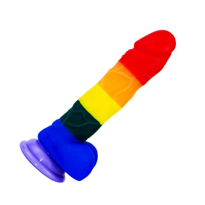 Realistic Rainbow Dildo with Suction Cupimg