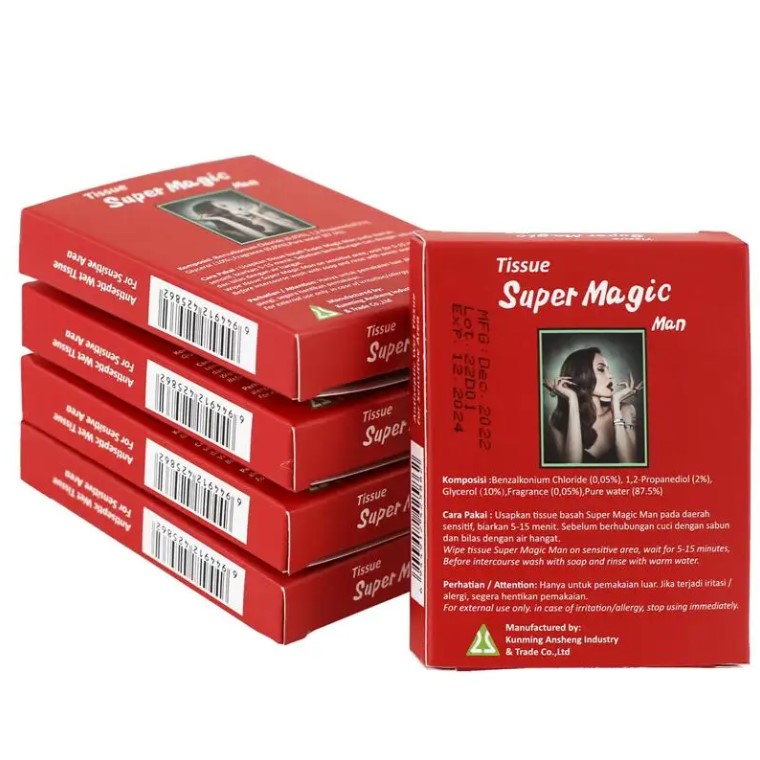 Super Magic Delay Wipes Wet Tissue for Men- 6Pcsimg