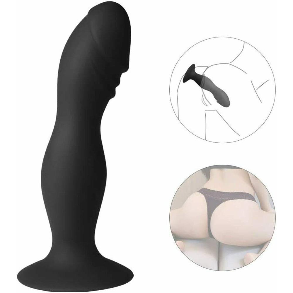 Black Silicone P-Spot Prostate Stimulator with Suction Cupimg