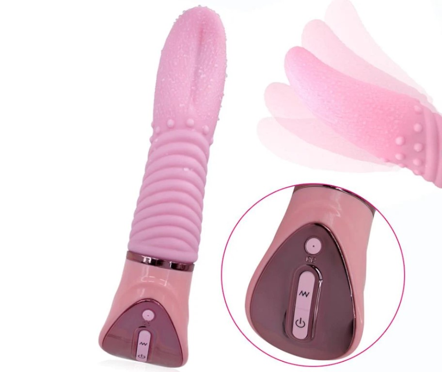 Magic Tongue G-Spot Soft Dildo Vibrators Sex Toy For Womenimg