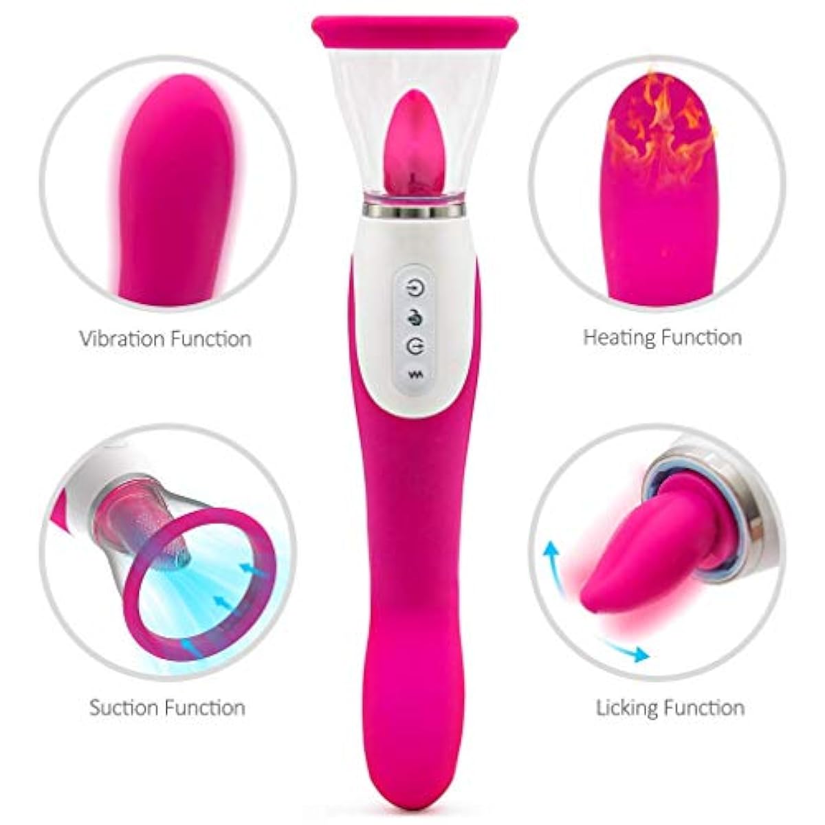 Torch Pussy Pump With Tongue and Vibrator Licker-Sucker Toy for Womenimg