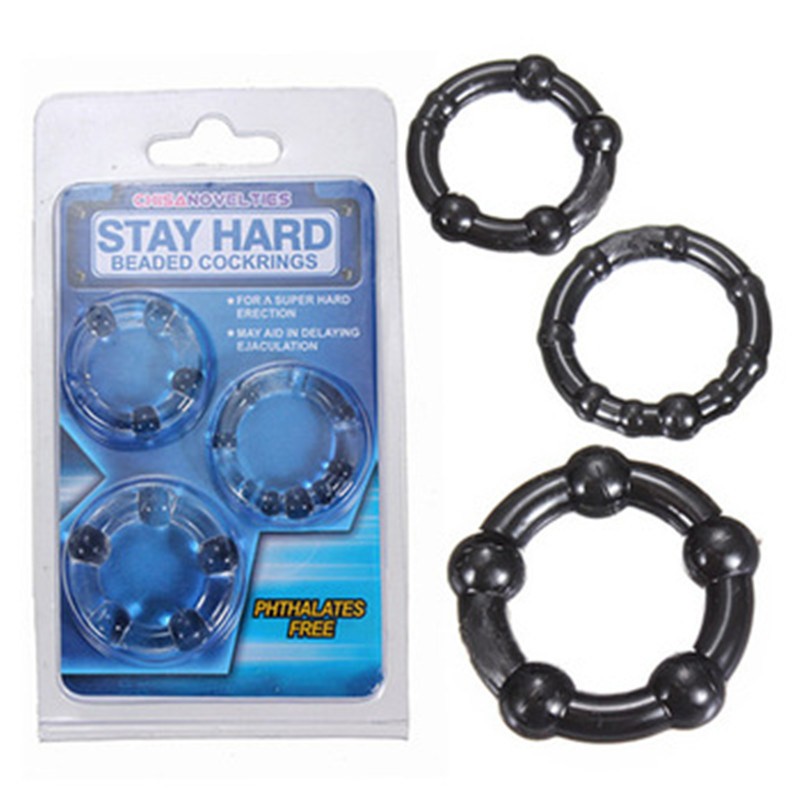 Stay Hard Beaded Cockrings Super Soft Ringimg