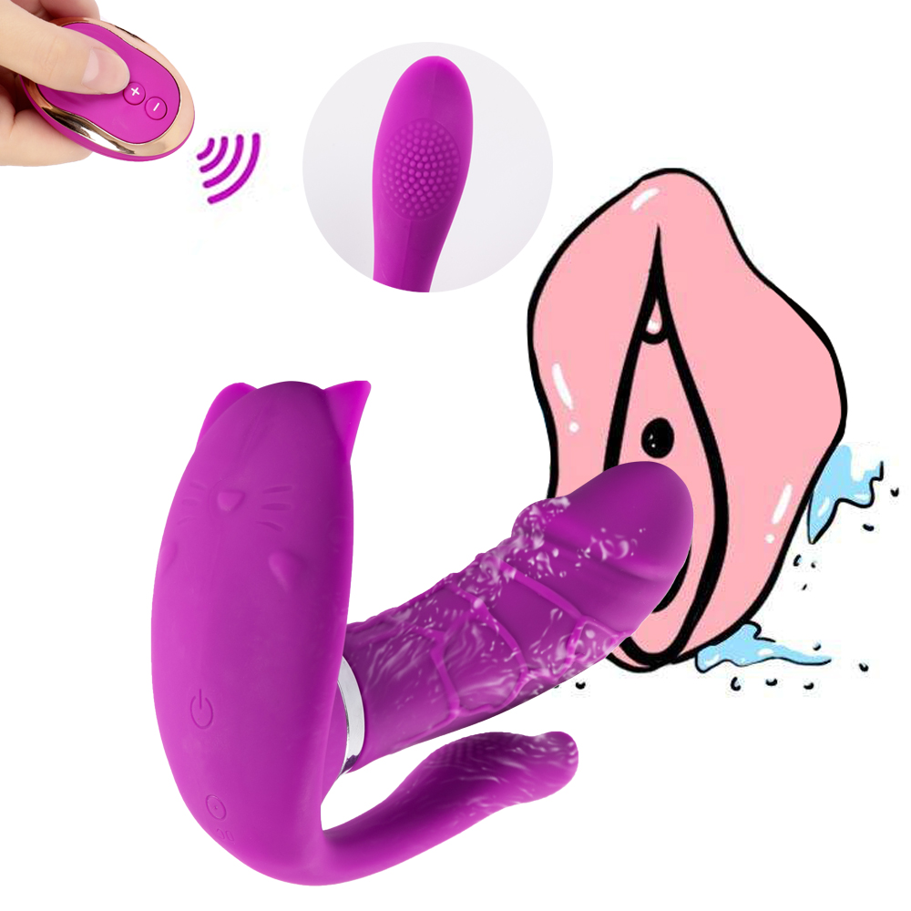 Naughy Cat Wearable Clitoral With Anal Plug Triple Motor Vibrationimg